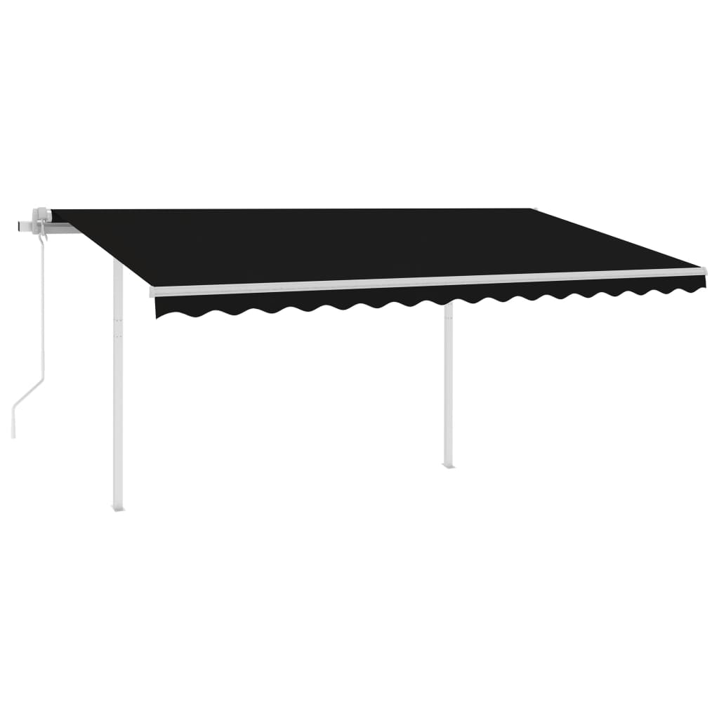 Vidaxl luifel automatique avec led et capteur de vent 4x3,5 m anthracite