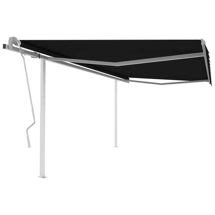 Vidaxl Luifel extensible manuellement avec des poteaux 4,5x3,5 M anthracite -colored