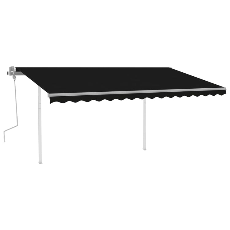 Vidaxl Luifel extensible manuellement avec des poteaux 4,5x3,5 M anthracite -colored