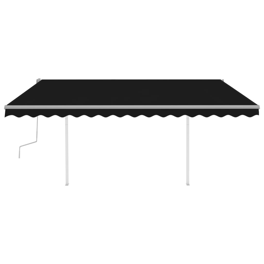 Vidaxl Luifel extensible manuellement avec des poteaux 4,5x3,5 M anthracite -colored