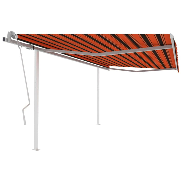 Vidaxl Luifel extensible manuellement avec des poteaux 4,5x3,5 m orange et brun