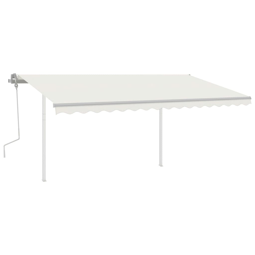 Vidaxl Luifel extensible manuellement avec LED 4,5x3,5 M CRAME -COLORED