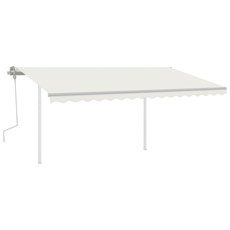 Vidaxl Luifel extensible manuellement avec LED 4,5x3,5 M CRAME -COLORED