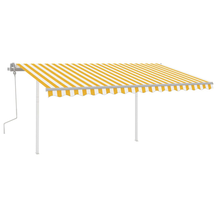 Vidaxl luifel extensible manuellement avec LED 4,5x3,5 m jaune et blanc