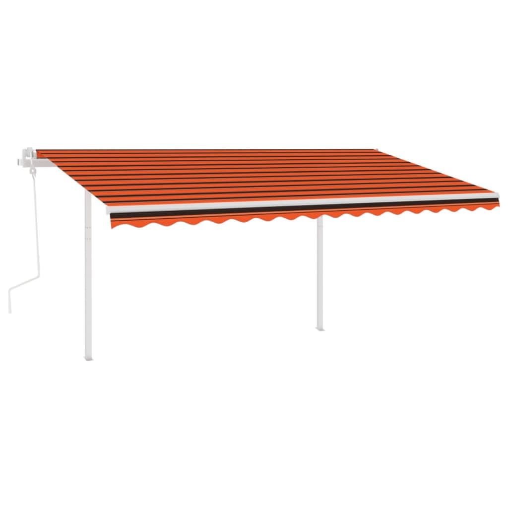 Vidaxl Luifel extensible manuellement avec LED 4,5x3,5 m orange et marron