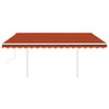 Vidaxl Luifel extensible manuellement avec LED 4,5x3,5 m orange et marron