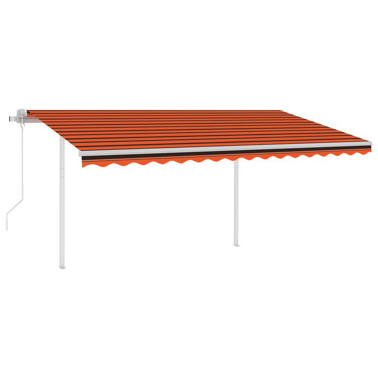 Vidaxl Luifel a automatiquement extensible avec des poteaux 4,5x3,5 m orange brun