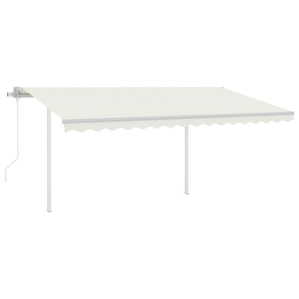 Vidaxl luifel automatique avec led et capteur de vent 4,5x3,5 m crème -colored