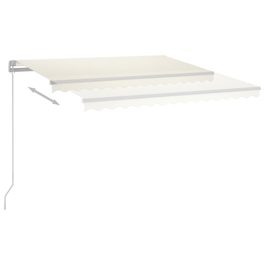 Vidaxl luifel automatique avec led et capteur de vent 4,5x3,5 m crème -colored