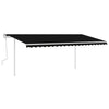 Vidaxl Luifel extensible manuellement avec des poteaux 5x3,5 M anthracite -colored