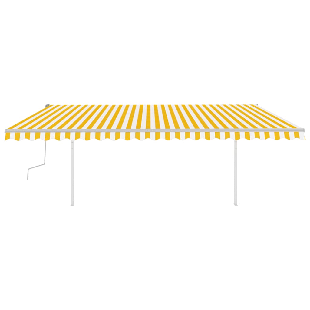 Vidaxl luifel extensible manuellement avec LED 5x3,5 m jaune et blanc
