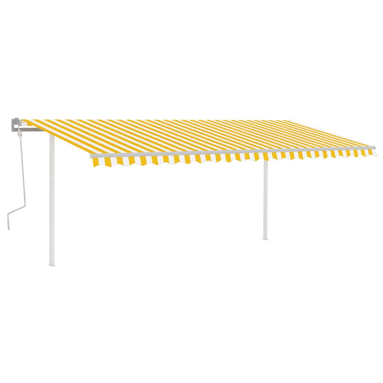 Vidaxl luifel extensible manuellement avec LED 5x3,5 m jaune et blanc