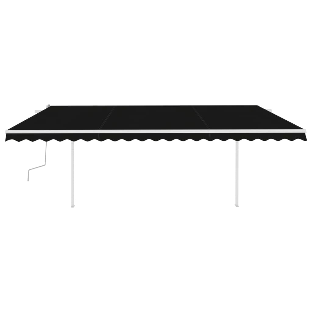 Vidaxl Luifel extensible manuellement avec LED 5x3,5 M anthracite -colored