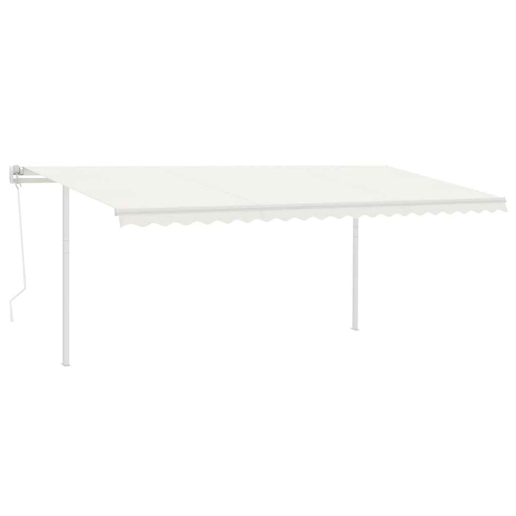 Vidaxl Luifel a automatiquement extensible avec des poteaux 5x3,5 M CRAME -COLORES