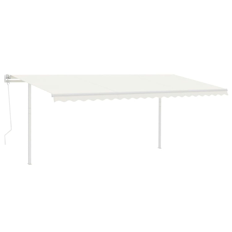 Vidaxl Luifel a automatiquement extensible avec des poteaux 5x3,5 M CRAME -COLORES