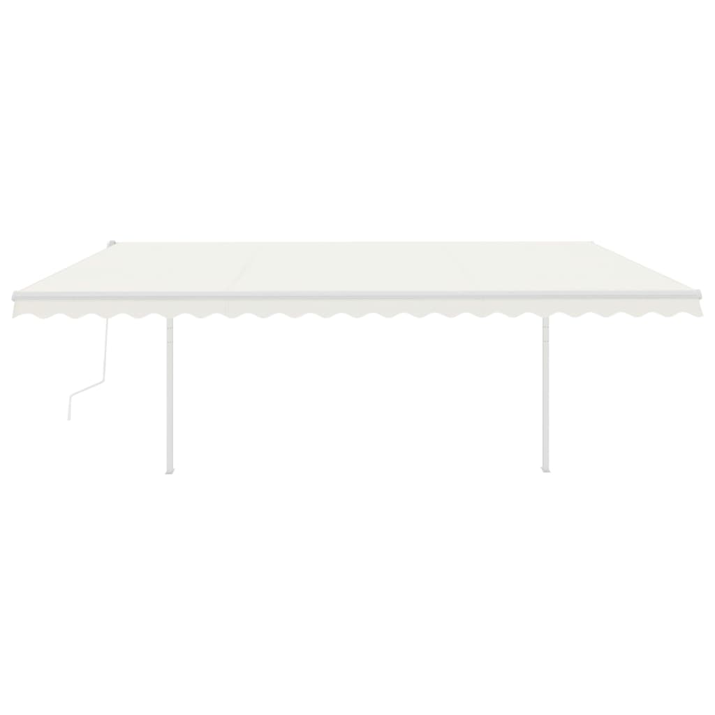 Vidaxl Luifel a automatiquement extensible avec des poteaux 5x3,5 M CRAME -COLORES