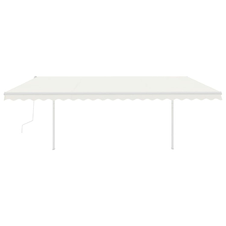 Vidaxl Luifel a automatiquement extensible avec des poteaux 5x3,5 M CRAME -COLORES