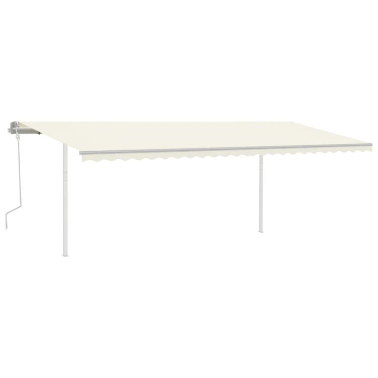 Vidaxl luifel extensible manuellement avec des poteaux 6x3,5 m crème -colored