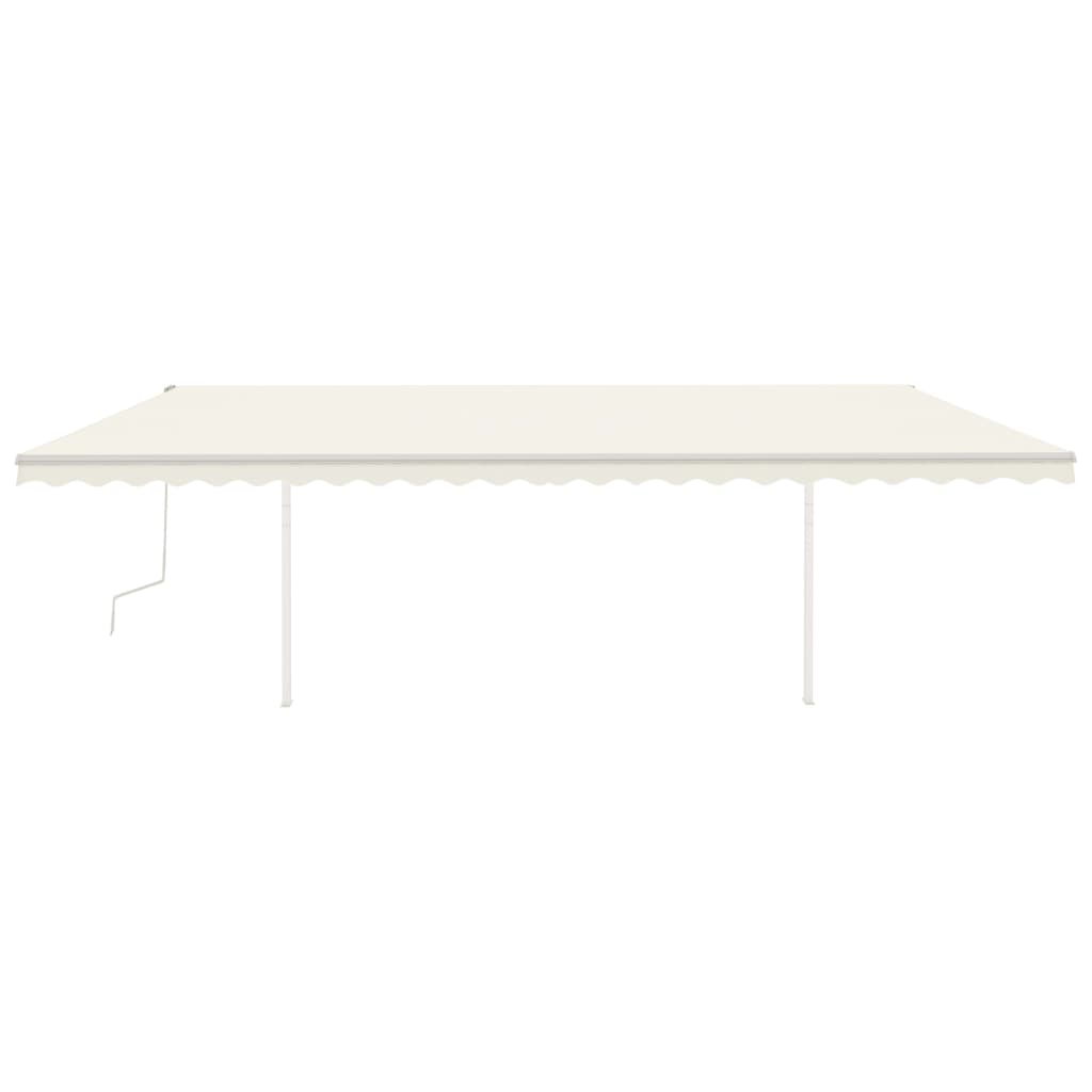 Vidaxl luifel extensible manuellement avec des poteaux 6x3,5 m crème -colored