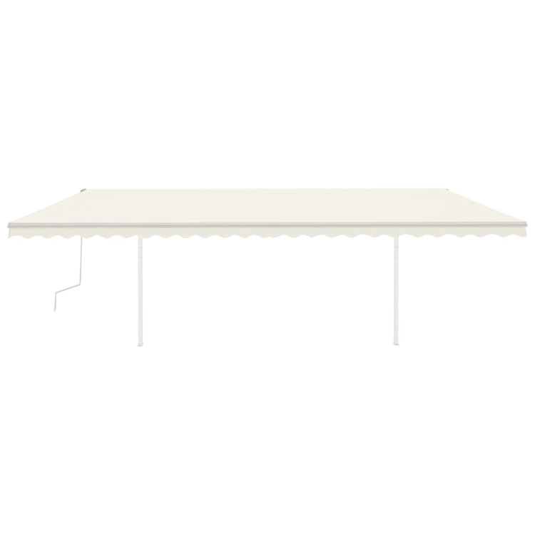 Vidaxl luifel extensible manuellement avec des poteaux 6x3,5 m crème -colored