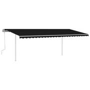 Vidaxl Luifel extensible manuellement avec des poteaux 6x3,5 M anthracite -colored - afbeelding 2