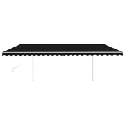 Vidaxl Luifel extensible manuellement avec des poteaux 6x3,5 M anthracite -colored - afbeelding 3