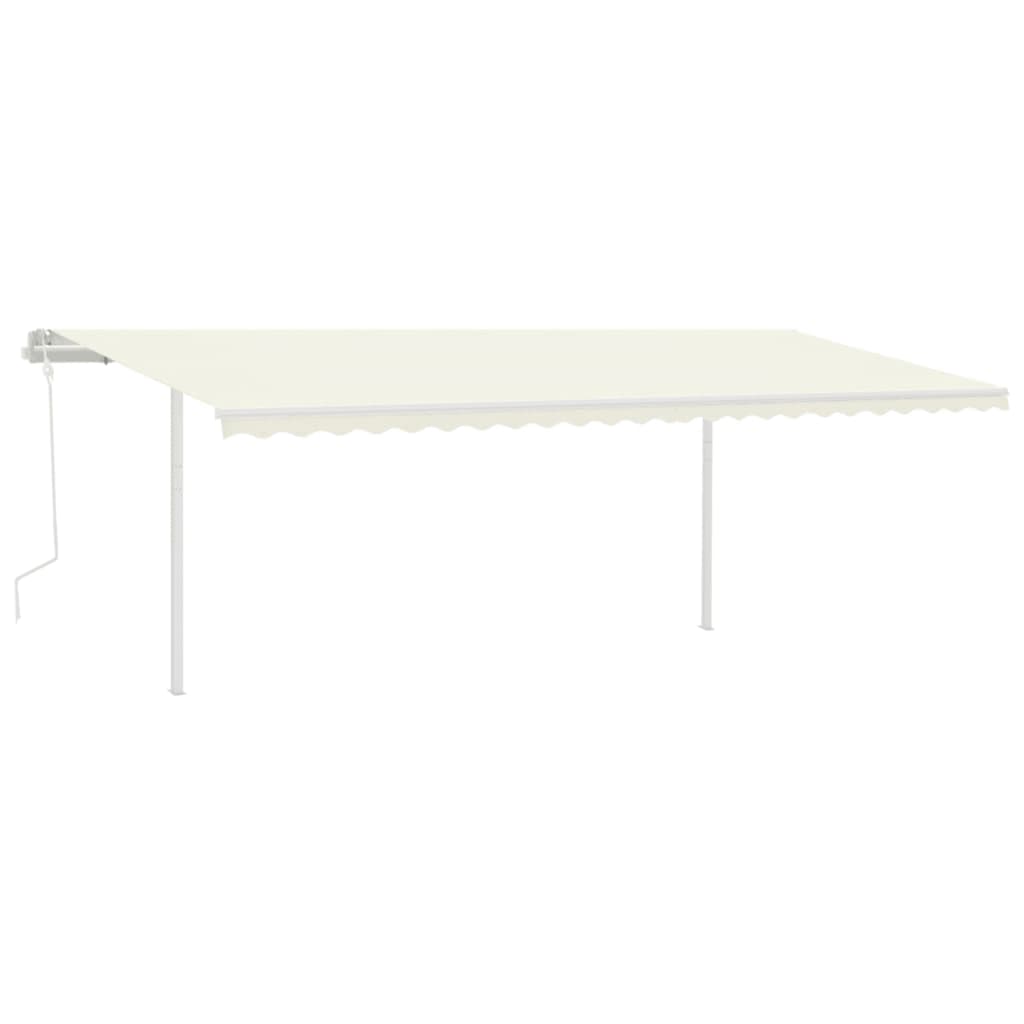 Vidaxl Luifel extensible manuellement avec LED 6x3,5 M crème -colored
