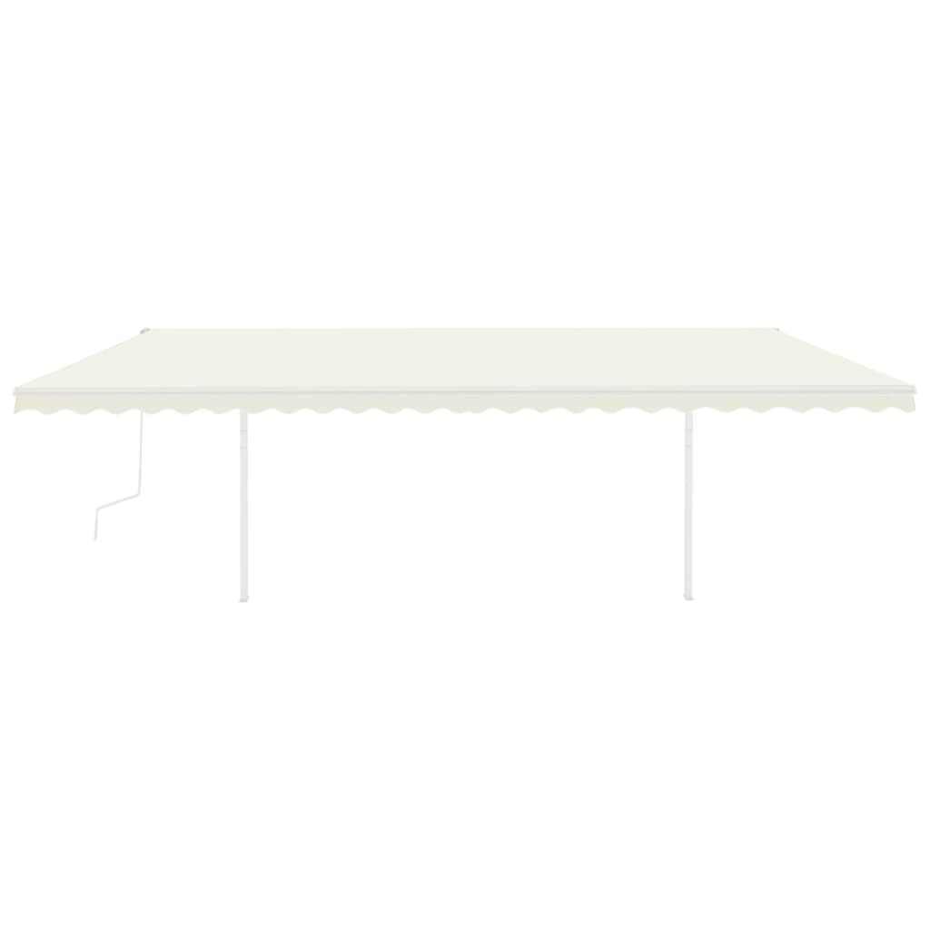 Vidaxl Luifel extensible manuellement avec LED 6x3,5 M crème -colored