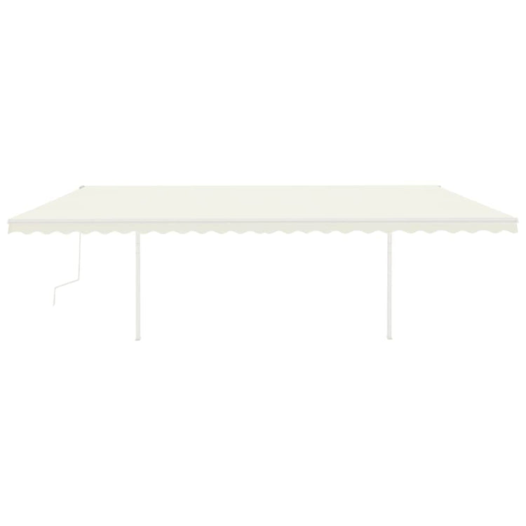 Vidaxl Luifel extensible manuellement avec LED 6x3,5 M crème -colored