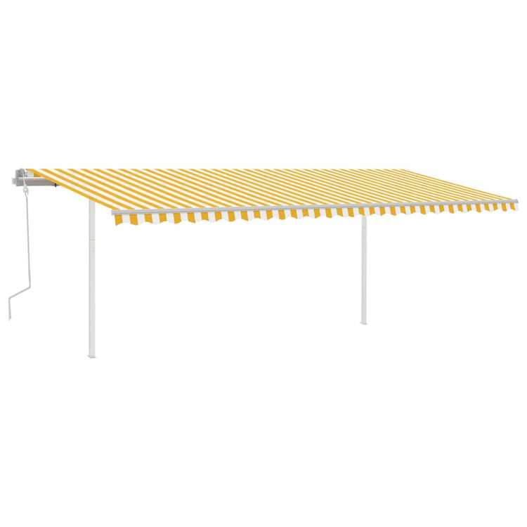 Vidaxl luifel extensible manuellement avec LED 6x3,5 m jaune et blanc