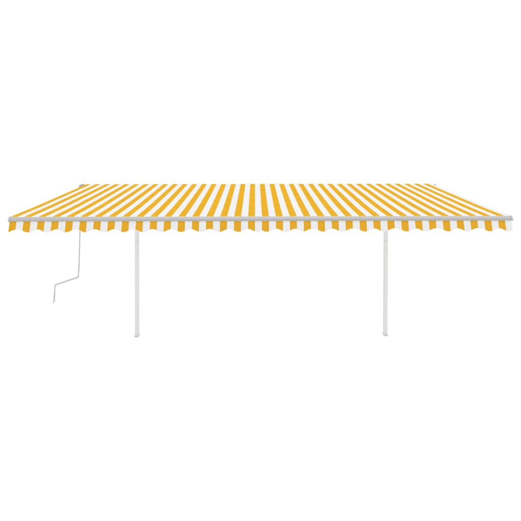 Vidaxl luifel extensible manuellement avec LED 6x3,5 m jaune et blanc
