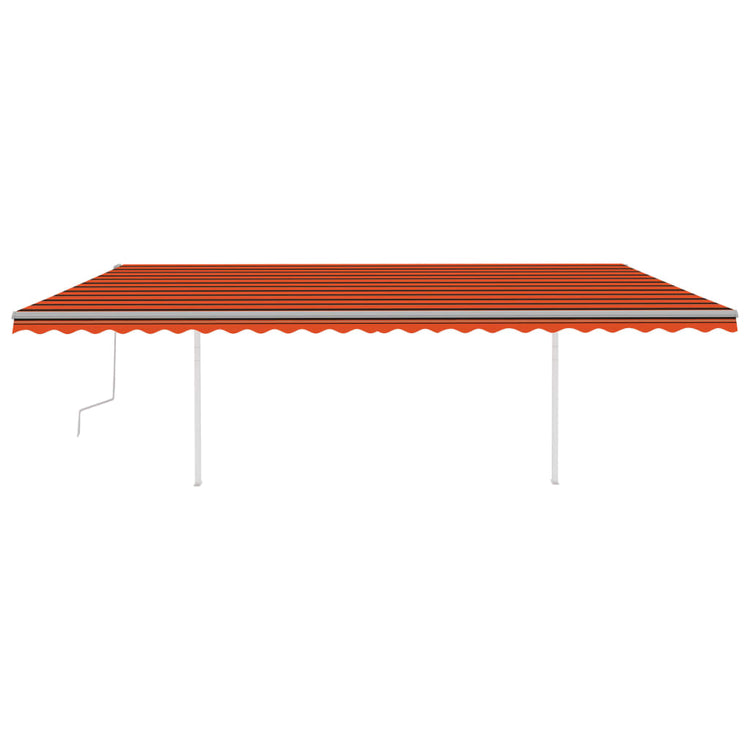 Vidaxl Luifel extensible manuellement avec des poteaux 6x3,5 m orange et brun