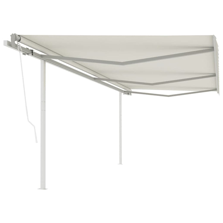 Vidaxl Luifel est automatiquement extensible avec des poteaux 6x3,5 M CRAME -COLORES