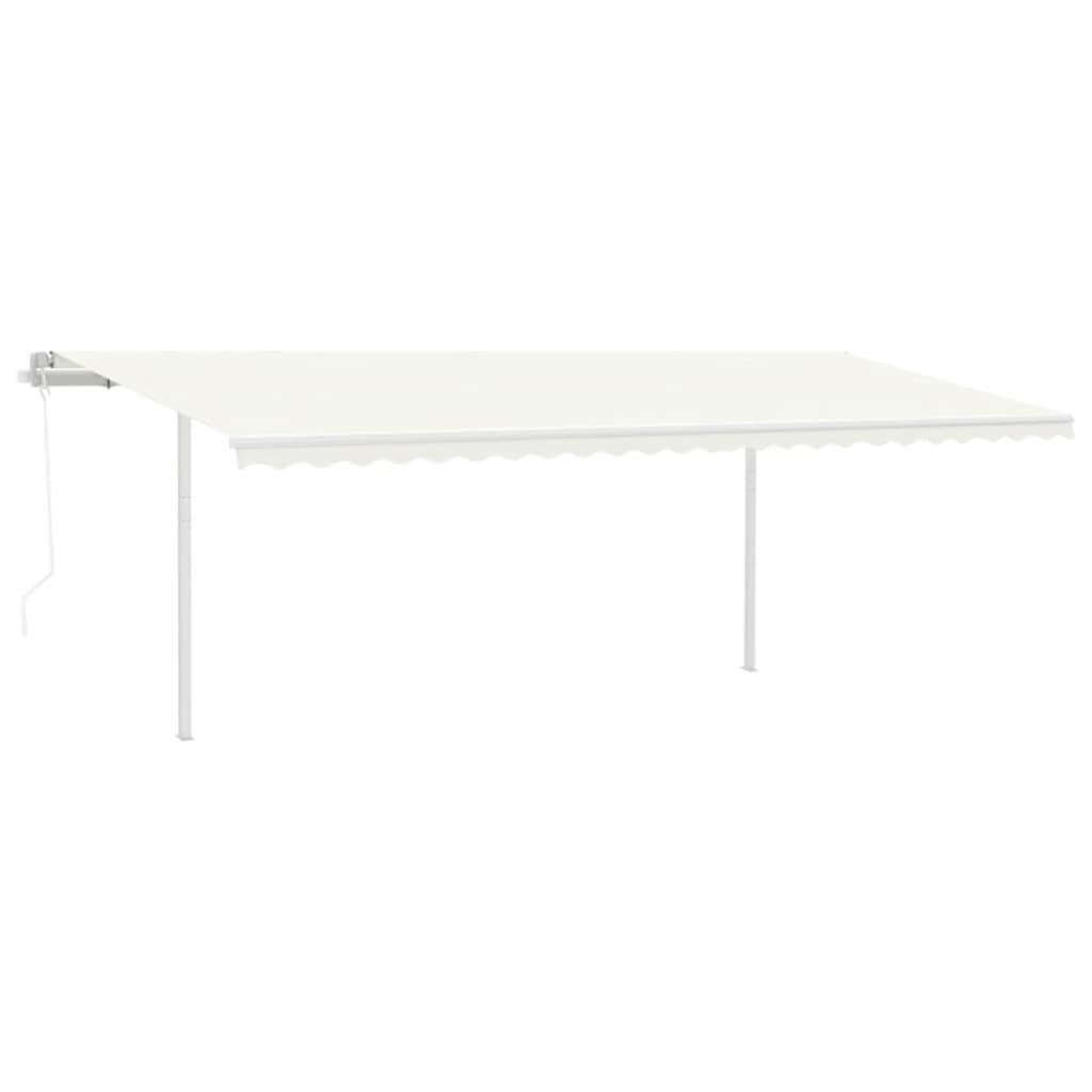 Vidaxl Luifel est automatiquement extensible avec des poteaux 6x3,5 M CRAME -COLORES