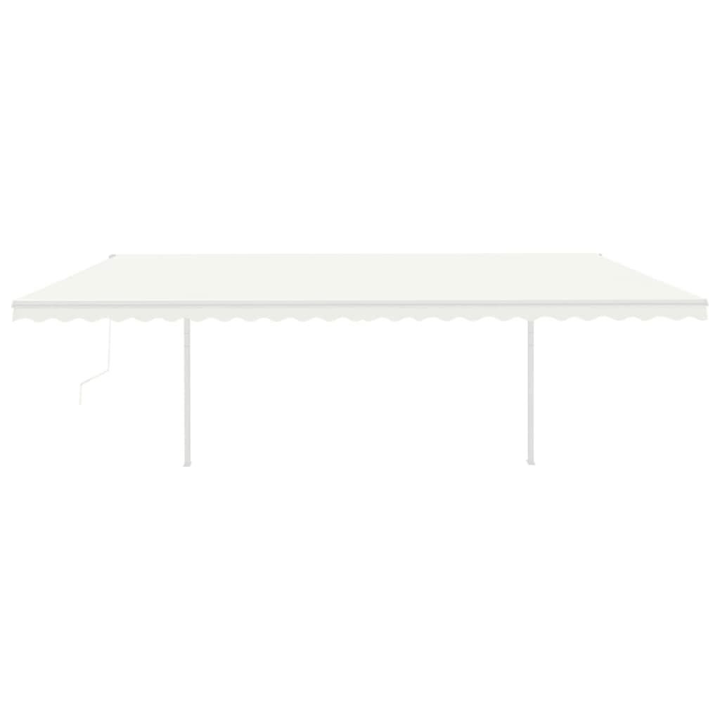 Vidaxl Luifel est automatiquement extensible avec des poteaux 6x3,5 M CRAME -COLORES