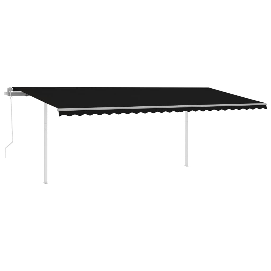 Vidaxl Luifel a automatiquement extensible avec des poteaux en anthracite -colored