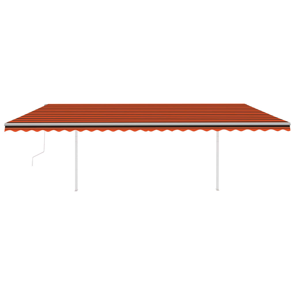 Vidaxl Luifel a automatiquement extensible avec des poteaux 6x3,5 m orange brun