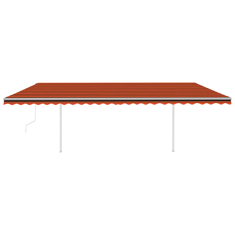 Vidaxl Luifel a automatiquement extensible avec des poteaux 6x3,5 m orange brun