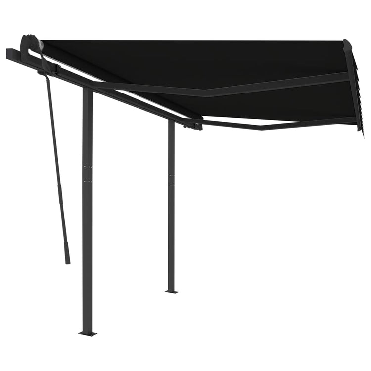 Vidaxl Luifel extensible manuellement avec des poteaux 3x2,5 m anthracite -colored