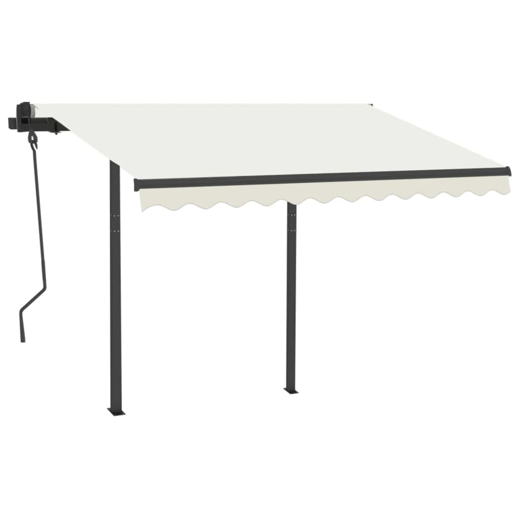 Vidaxl Luifel a automatiquement extensible avec des poteaux 3x2,5 M CRAME -COLORES