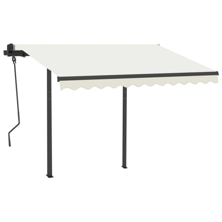 Vidaxl Luifel a automatiquement extensible avec des poteaux 3x2,5 M CRAME -COLORES