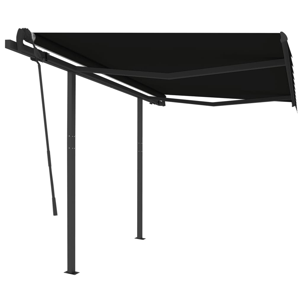 Vidaxl Luifel a automatiquement extensible avec des poteaux de couleur anthracite de 3x2,5 m