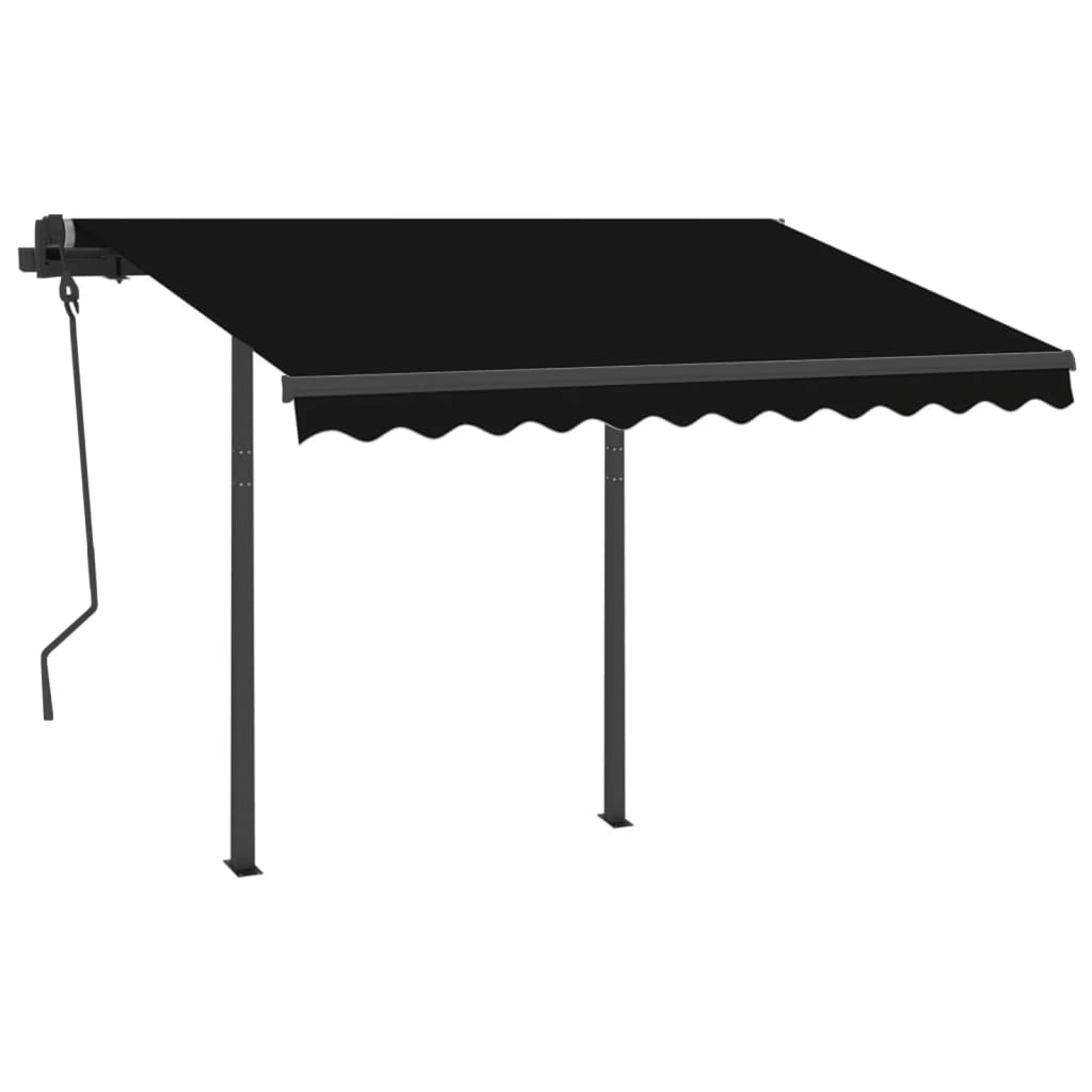 Vidaxl luifel automatique avec led et capteur de vent 3x2,5 m couleur anthracite