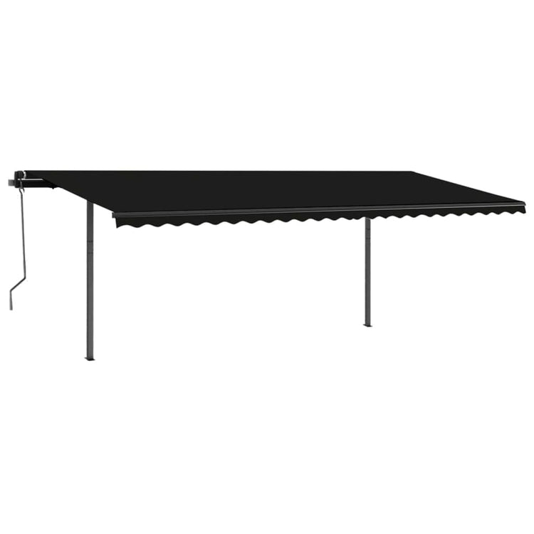 Vidaxl Luifel extensible manuellement avec des poteaux de couleur anthracite de 3,5 x 2,5 m