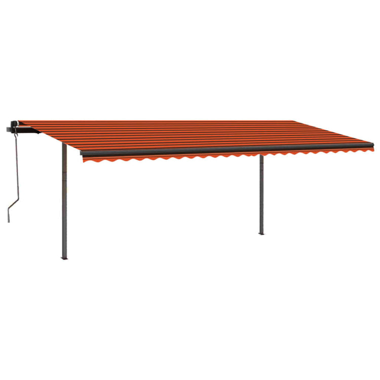 Vidaxl Luifel extensible manuellement avec des poteaux de 3,5 x 2,5 m brun orange