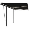 Vidaxl Luifel extensible manuellement avec la LED 3,5 x 2,5 m anthracite -colored
