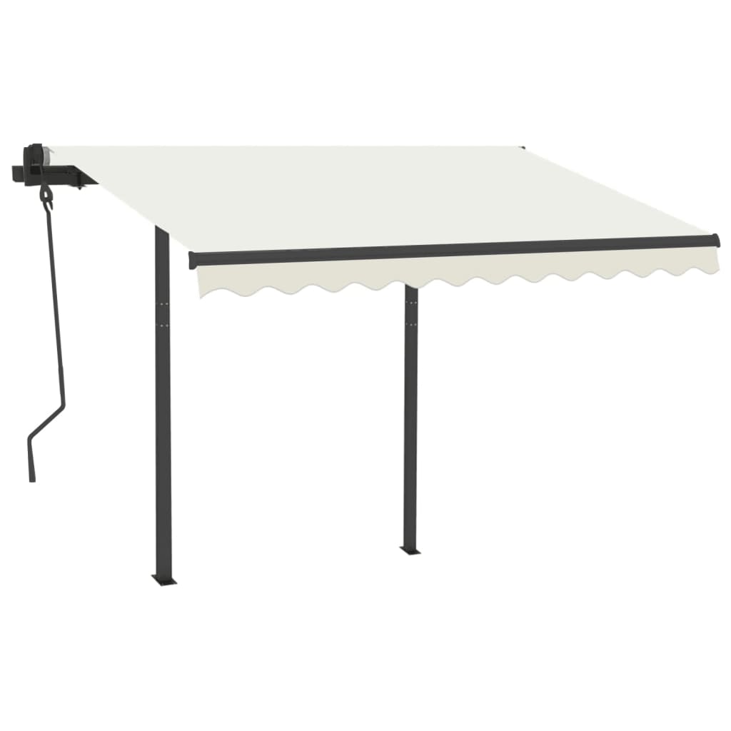 Vidaxl luifel automatique avec led et capteur de vent 3,5x2,5 m crème -colored