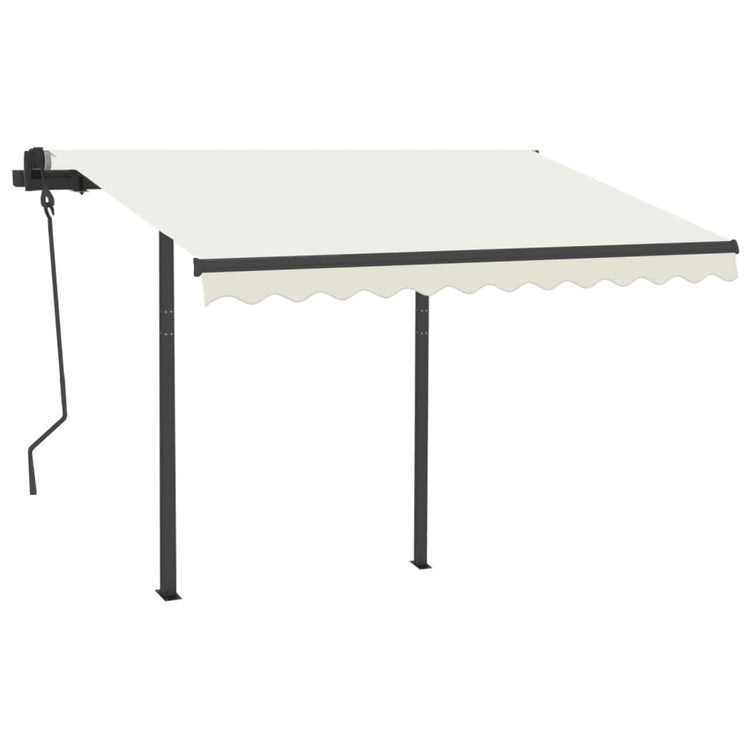Vidaxl luifel automatique avec led et capteur de vent 3,5x2,5 m crème -colored