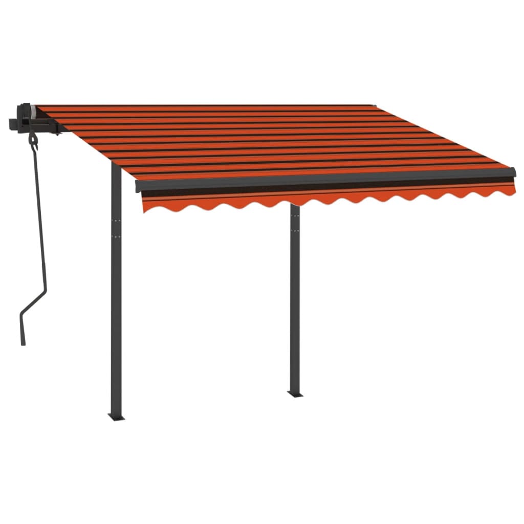 Vidaxl luifel automatique avec led et capteur de vent 3,5x2,5 m brun orange