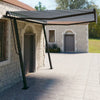 Vidaxl luifel extensible manuellement avec des poteaux 4x3 m bleu et blanc